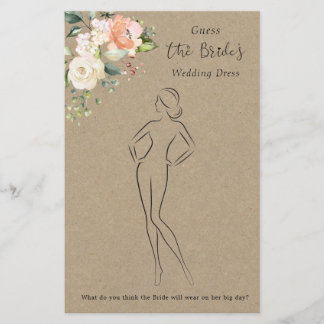 Papeterie Floral Devinez La Fête des mariées De Robe Jeu