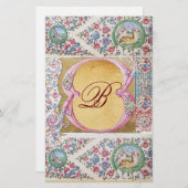 PAPETERIE FLORAL ÉLÉGANT, ANGES, ROSES ROSES ROSES, MONOGRAM (Devant / Derrière)