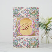 PAPETERIE FLORAL ÉLÉGANT, ANGES, ROSES ROSES ROSES, MONOGRAM (Debout devant)