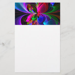 Papeterie Floral moderne Art Abstrait Rouge Bleu Motif #12
