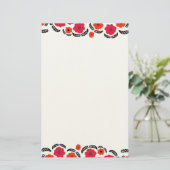 Papeterie Floral orange et rouge moderne (Debout devant)