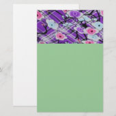 Papeterie Floral pourpre (Devant / Derrière)