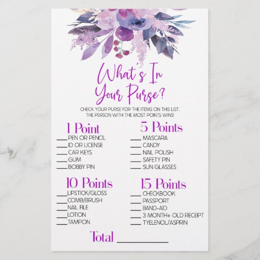 Papeterie Floral pourpre Qu'est-ce que dans la Fête des mari (Devant)