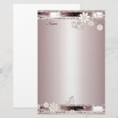 Papeterie Floral Rose (Devant / Derrière)