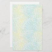 Papeterie Floral Vintage Jaune Et Bleu (Devant / Derrière)