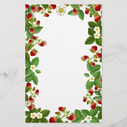 Papeterie florale de fraisiers (Devant)