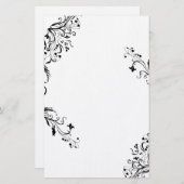 Papeterie florale noire (Devant / Derrière)