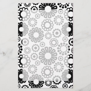 Papeterie florale noire et blanche