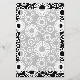 Papeterie florale noire et blanche