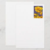 Papeterie florale "Pavot jaune" (Devant / Derrière)