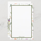 Papeterie florale personnalisée (Devant / Derrière)