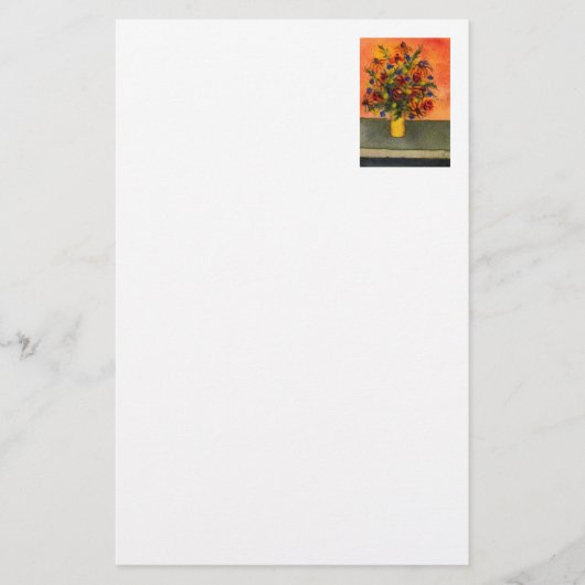 Papeterie florale "Vase jaune" (Devant)