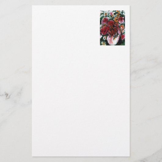 Papeterie florale "Vase rose" (Devant)