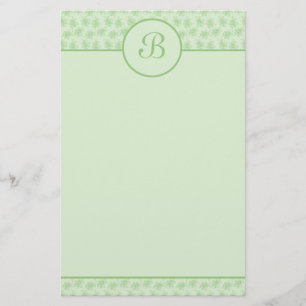 Papeterie florale verte d'initiale de monogramme