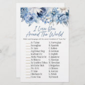 Papeterie Flore Bleue Autour Du Jeu De Fête des mariées Mond (Devant / Derrière)