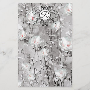 Papeterie Flore d'hiver de la rose blanche