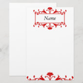 Papeterie Flore rouge (Devant / Derrière)