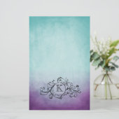 Papeterie Flore rustique Turquoise et violet de Bohême (Debout devant)