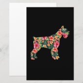 Papeterie Flower Funny Dog Silhouette (Devant / Derrière)