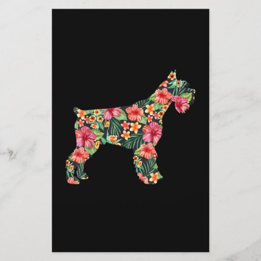 Papeterie Flower Funny Dog Silhouette (Devant)