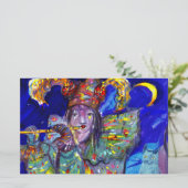 Papeterie FLUTIST DANS nuit BLEUE/vénitienne de carnaval (Debout devant)