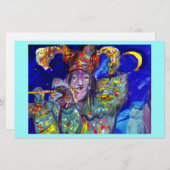 Papeterie FLUTISTE EN BLEU / Soirée Carnaval vénitien (Devant / Derrière)