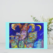 Papeterie FLUTISTE EN BLEU / Soirée Carnaval vénitien (Debout devant)