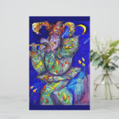 Papeterie FLUTISTE EN BLEU / Soirée Carnaval vénitien (Debout devant)