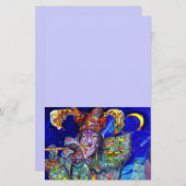 Papeterie FLUTISTE EN BLEU / Soirée de carnaval vénitien (Devant / Derrière)