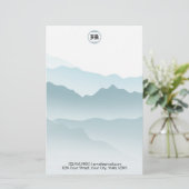 Papeterie Fond classique de montagnes ondulantes bleues (Debout devant)