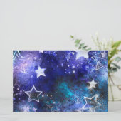 Papeterie Fond spatial avec étoiles (Debout devant)