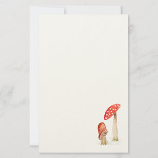 Papeterie Forêt Champignons Aquarelle Fantaisiste