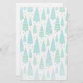 Papeterie Forêt de sapins de Noël Pastel (Devant / Derrière)