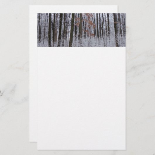 Papeterie Forêt huppée neige paysage d'hiver Photographie (Devant / Derrière)