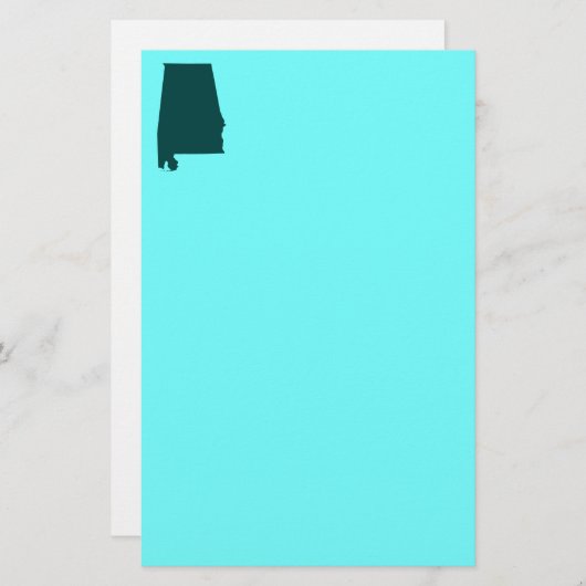 Papeterie Forme turquoise d'Alabama vert (Devant / Derrière)