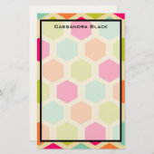 Papeterie Formes d'hexagone dans le Motif des couleurs Vinta (Devant / Derrière)