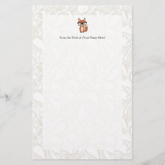 Papeterie Fox w/Glasses de bébé de hippie (Devant)