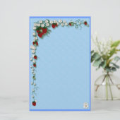 Papeterie Fraise et fleurs (Debout devant)