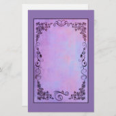 Papeterie Frame de fantaisie violette sur un Arrière - plan  (Devant / Derrière)