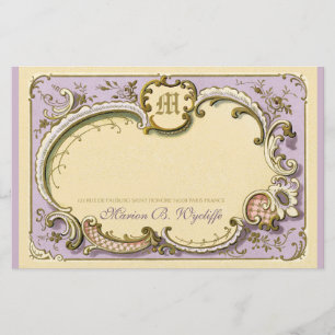 Papeterie Frame d'époque d'or noir Rococo