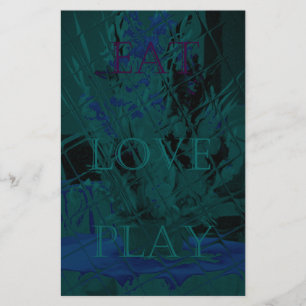 Papeterie French Blue Love Mange Jouer Couleurs de fleurs po