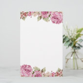 Papeterie Frontière bilatérale avec la peinture de rose de (Debout devant)