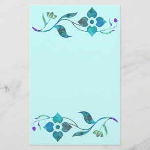 Papeterie Frontière bleue de fleur