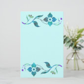Papeterie Frontière bleue de fleur (Debout devant)