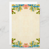 Papeterie Frontière colorée de fleurs (Devant / Derrière)