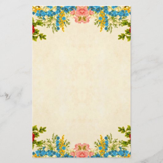 Papeterie Frontière colorée de fleurs (Devant)
