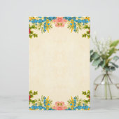 Papeterie Frontière colorée de fleurs (Debout devant)