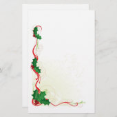 Papeterie Frontière de houx de Noël (Devant / Derrière)