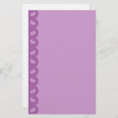 Papeterie Frontière de lapin : Pourpre sur le lilas (Devant / Derrière)