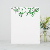 Papeterie frontière Feuille jolie verte (Debout devant)